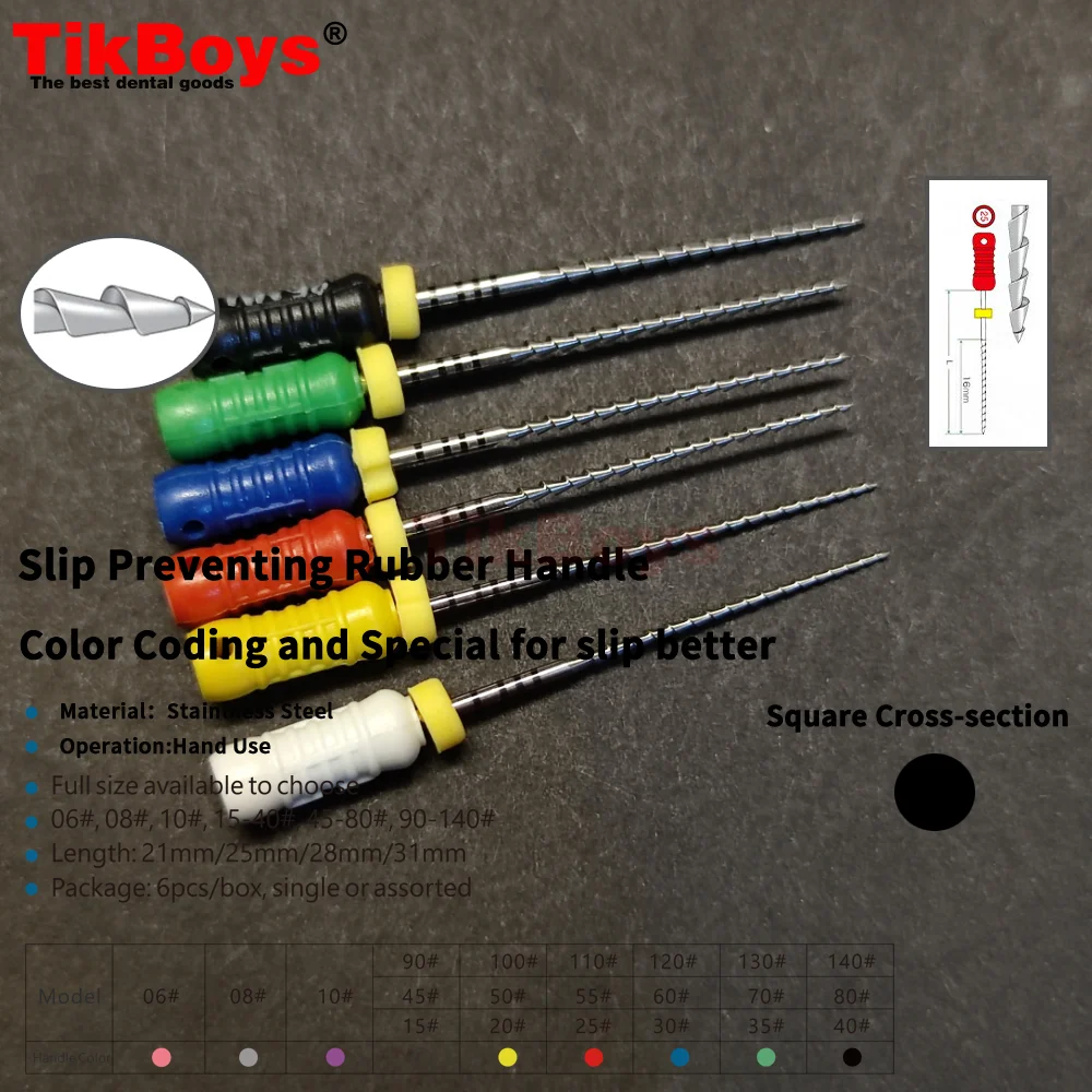 Dental Tools Root Cannal Endo H File 21mm 25mm 31mm Stainless Steel 15-40# Endodontic Instruments Dentist Dentistry Odontologia