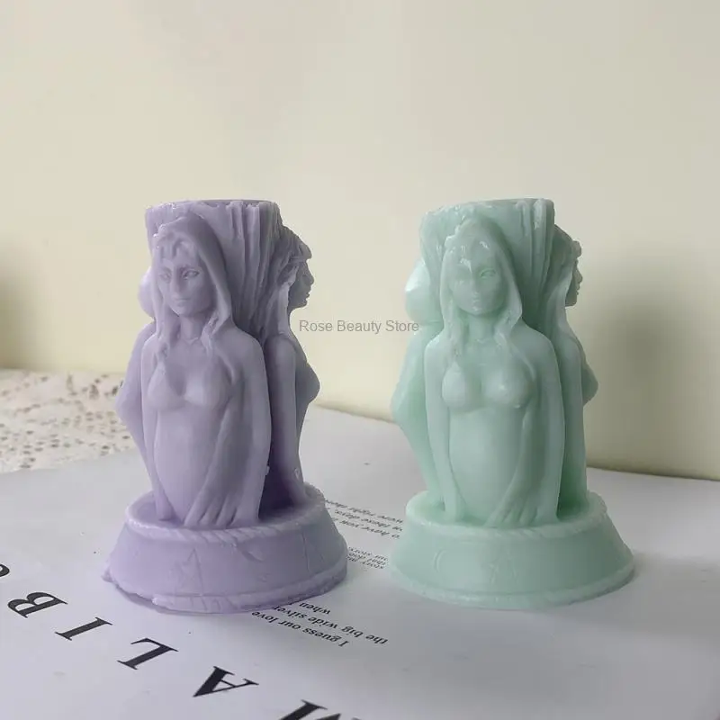 3 Different Gods Silicone Mold Diy Prayer Statue Sculpture Candle Plaster Decoration Mold Party Candle Making Tools