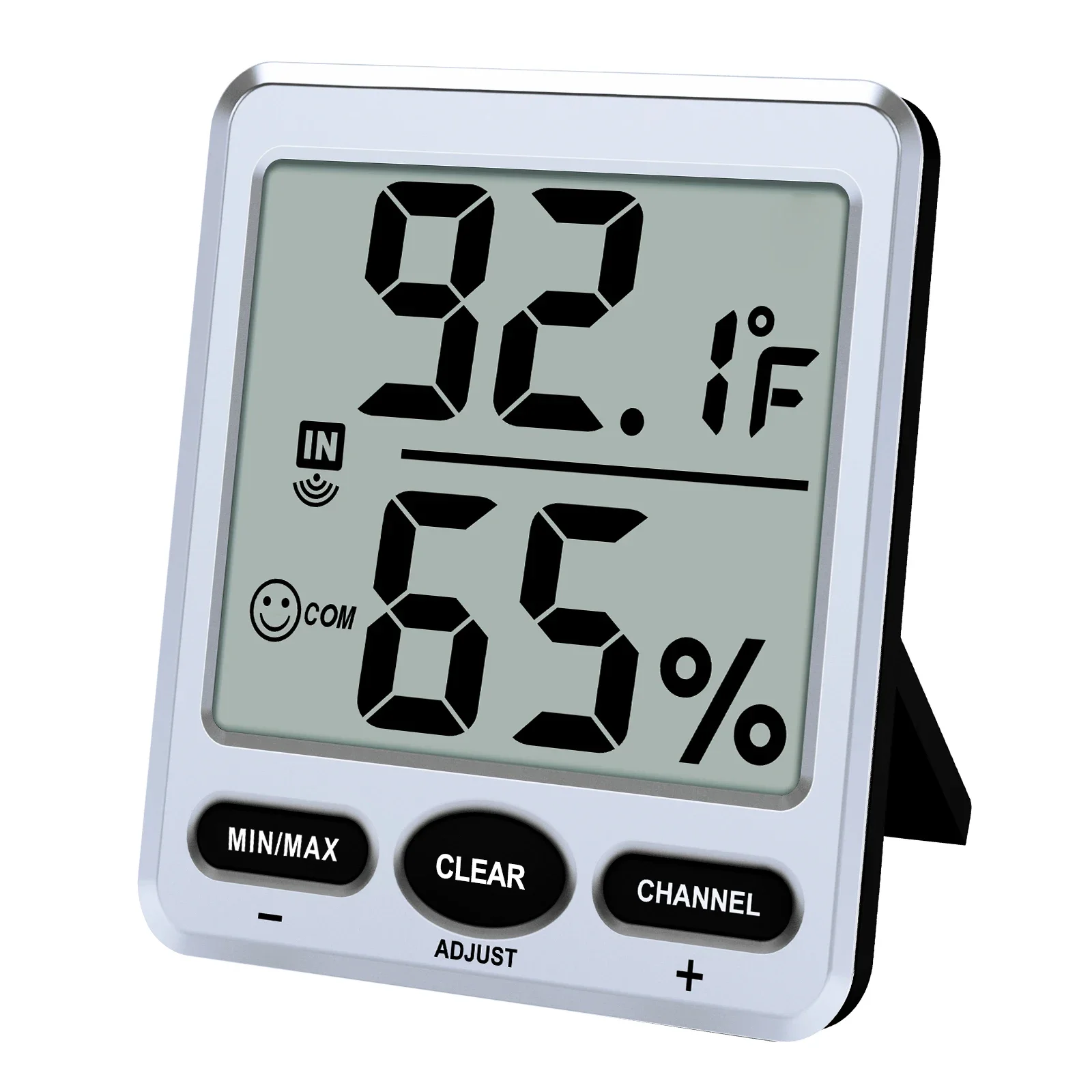 Large Screen Indoor Thermometer And Hygrometer Tabletop/Wall Mountable Home Office Bedroom Temperature Humidity Monitor