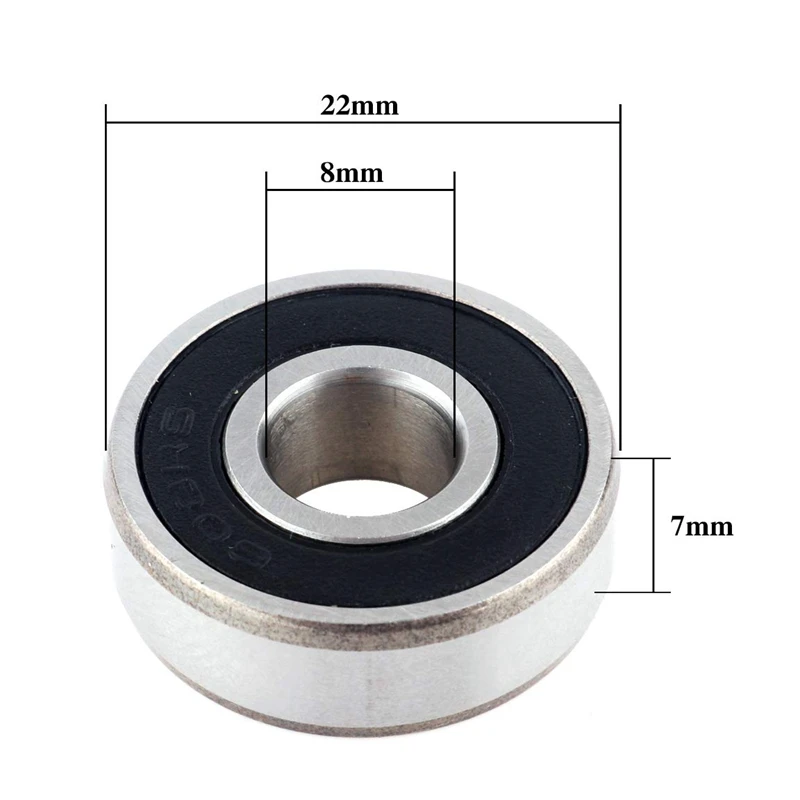 20 Pcs Skateboard Bearings 608RS High Speed, Double Shielded Ball Bearings For Skateboard, 3D Printer, Motors