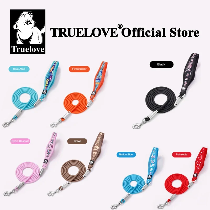 Truelove-Floral Printing Pet Leash Neoprene-Padded Handle Leash Small Medium Dog Safety Enjoyable Walking Experience TLL25761