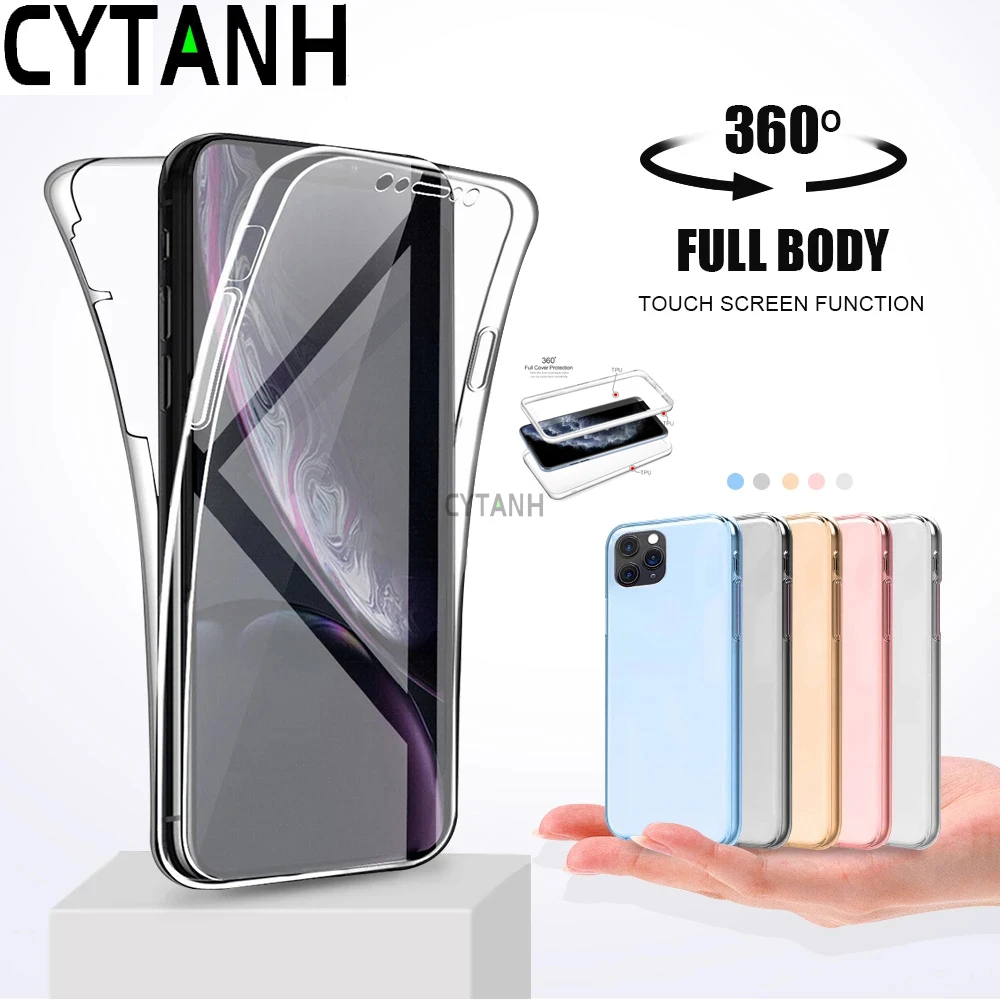 360 Double Shockproof Case For Samsung Galaxy A23 A13 A33 A53 A73 M52 A12 M12 A22 A32 4G A52s A72 5G Crystal Silicon Full Cover