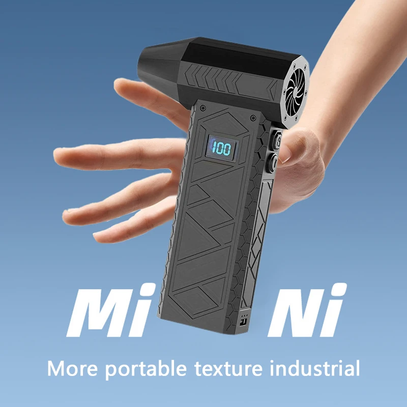 180000RPM Mini Turbo Jet Fan Adjustable Wind Speed Turbo Violent Blower Electric Air Duster Rechargeable with Light Car Cleaning