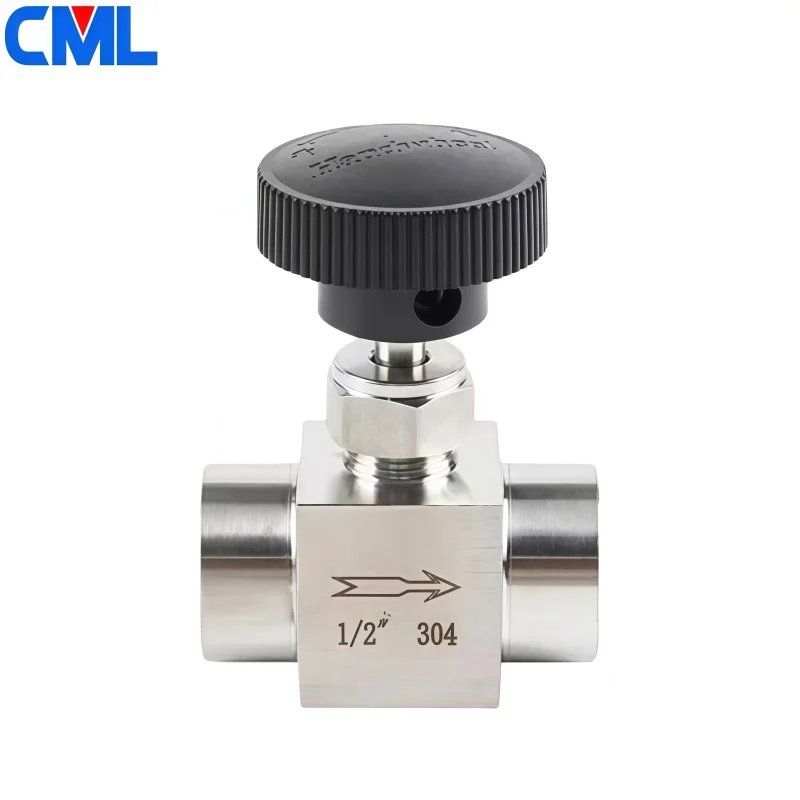 Stainless Steel SS304 Needle Valve Tube OD 1/8'' 1/4'' 1/2'' BSP Female Threaded Valve For Water Gas Oil