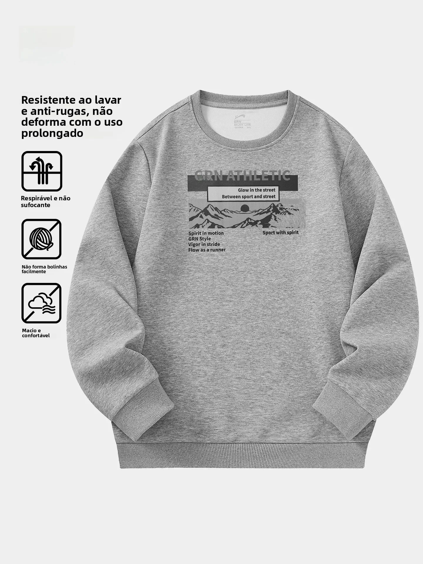 Camiseta de Manga Longa Tricotada Estilo Americano para Homens, Moda Casual de Primavera e Outono, Camiseta Esportiva de Gola...