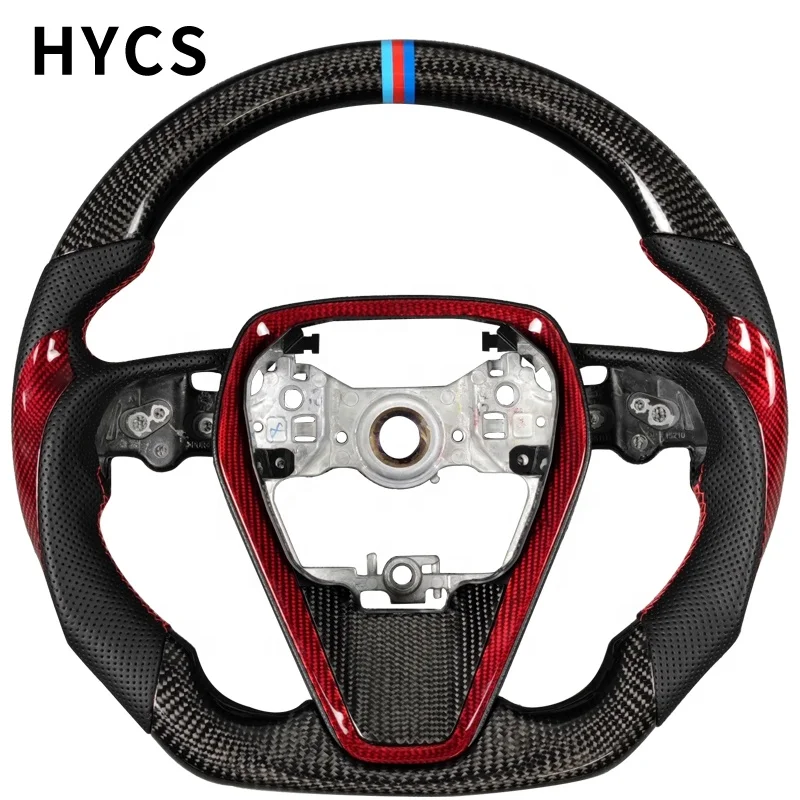 Jdm Racing Carbon Fiber Steering Wheel Covered Leather for toyota Reiz Crown highlander sienna SupraWithout airbags