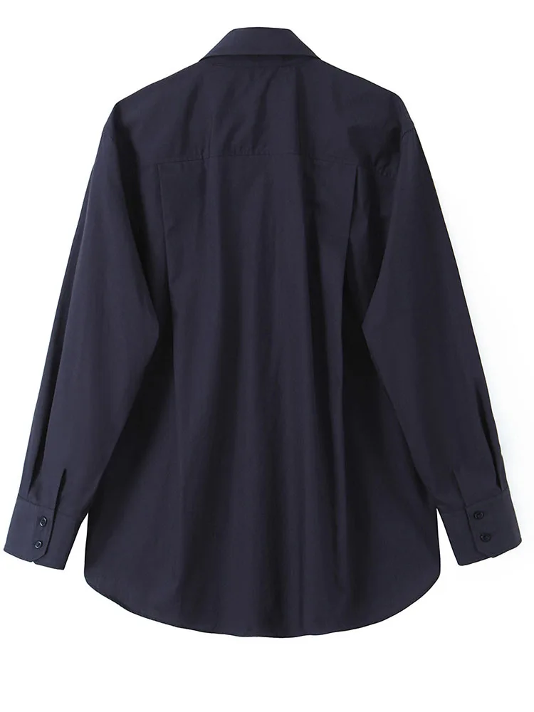 Damska koszula codzienna 2025, damska jesienna moda, koszula z długim rękawem, jednolity kolor, zapinana na guziki, z wiązaniem, elegancka koszula damska w stylu high street.