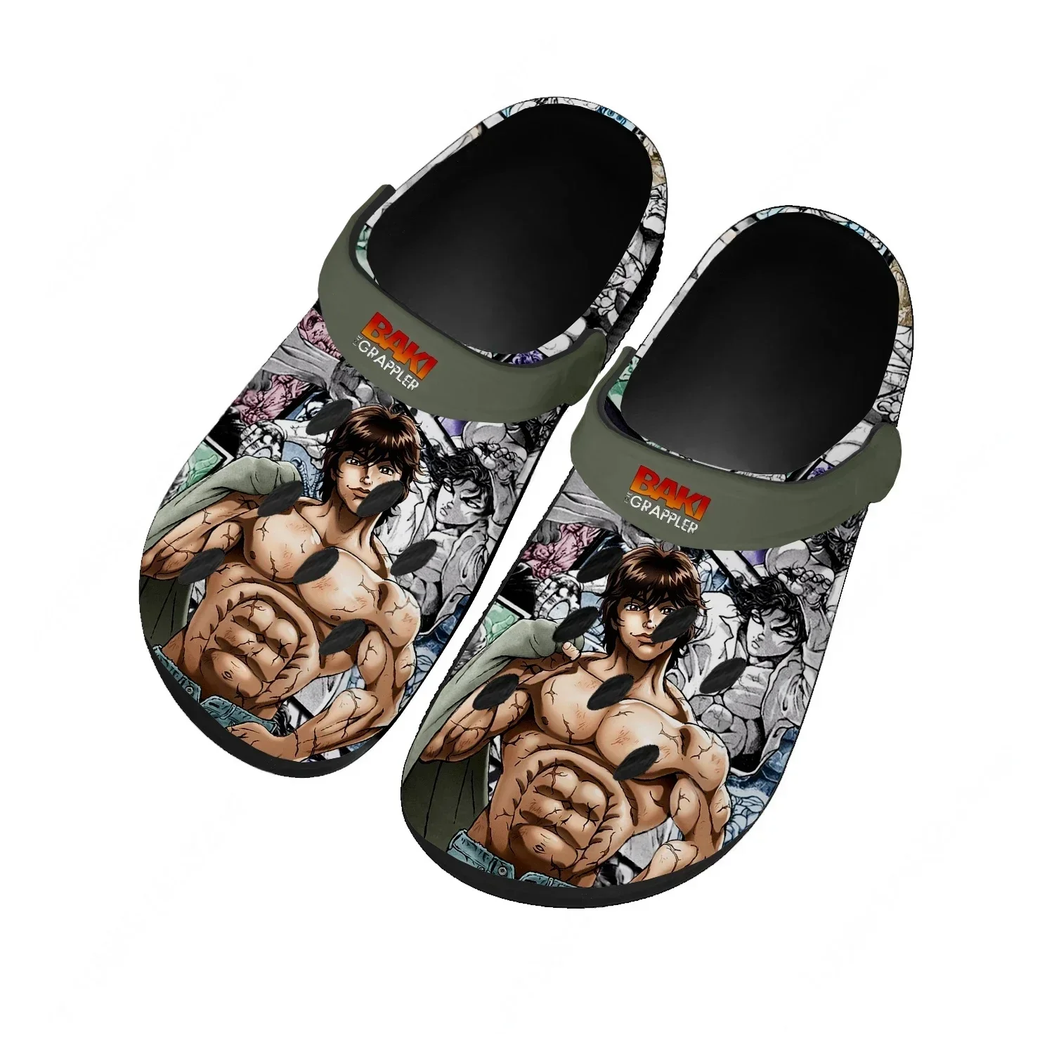 

Baki The Grappler Hanma Baki Water Shoes Mens Womens Fashion Home Garden Clogs Customizd Sandals Beach Breathable Hole Slippers