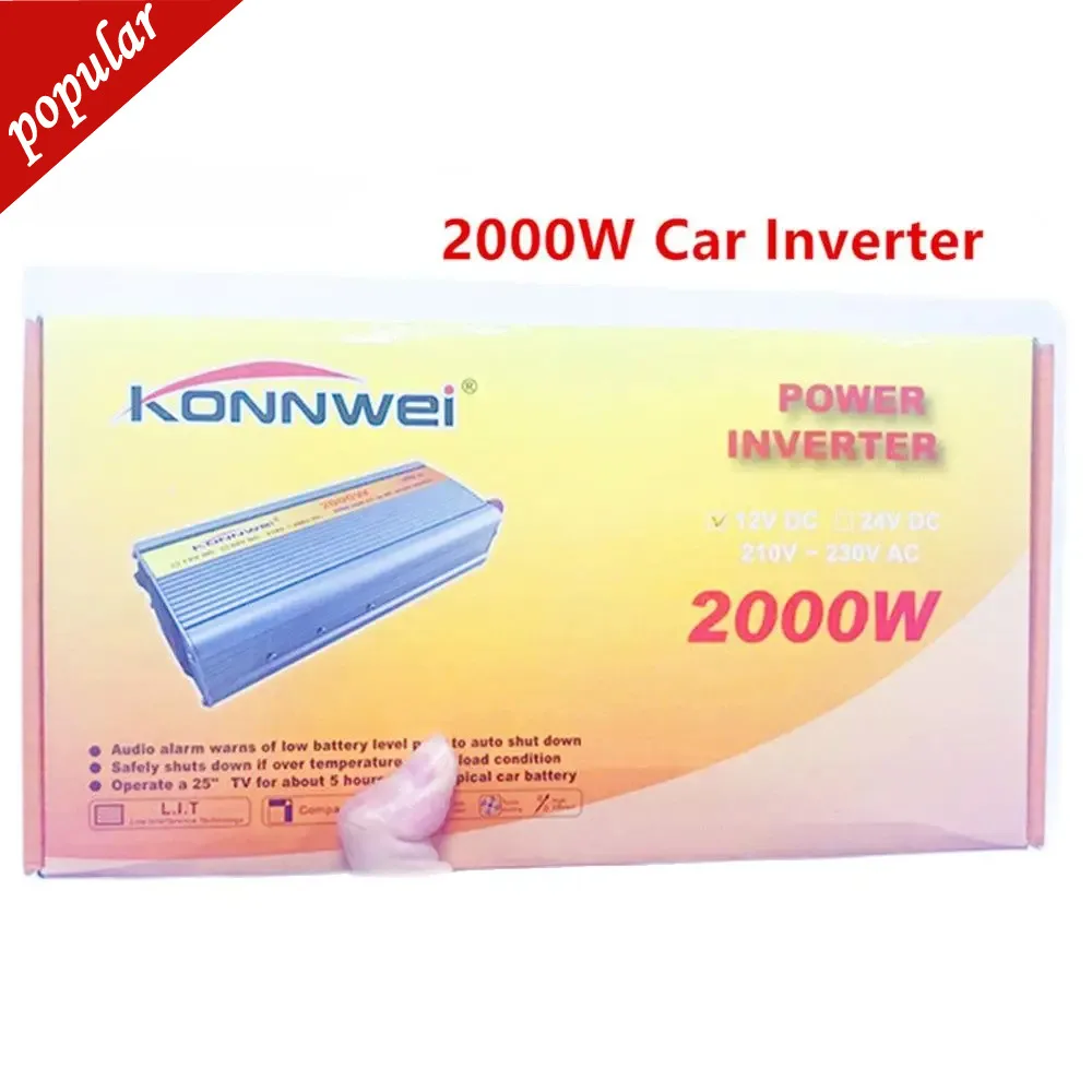 2024 New 2000W Car Inverter DC 12 V To AC 220 V Power Inverter Charger Transformer Vehicle Power Inverter Power Switch