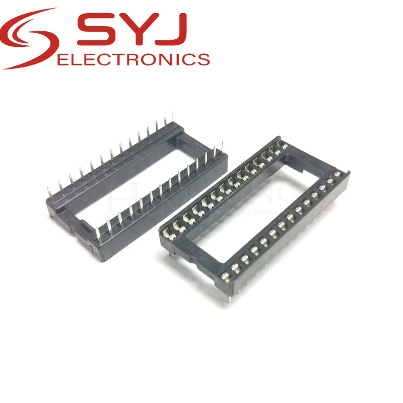 10piece IC socket integrated block in-line DIP single-chip microcomputer chip flat foot base sub 28P wide