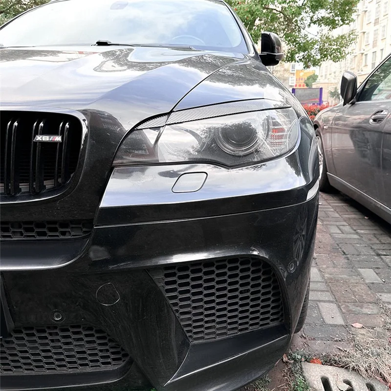 

AASS-Car Headlight Lamp Eyebrows Cover Trim For BMW X6 E71 2008-2014 Car Headlight Eyelids Lids