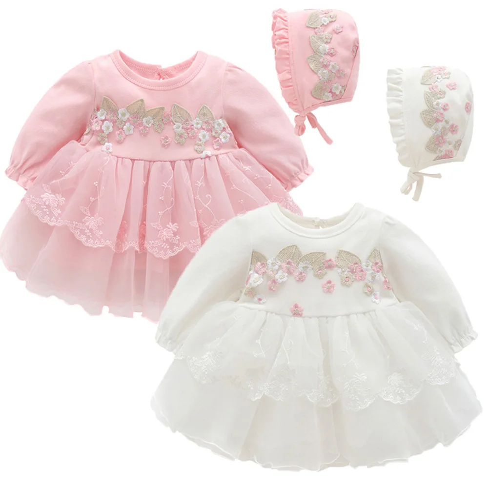 

Premium Cotton Dress Pink Skirt for 0-3 Months Suitable Daily Wear Special Occasions Baby Skirt Dress with Hat