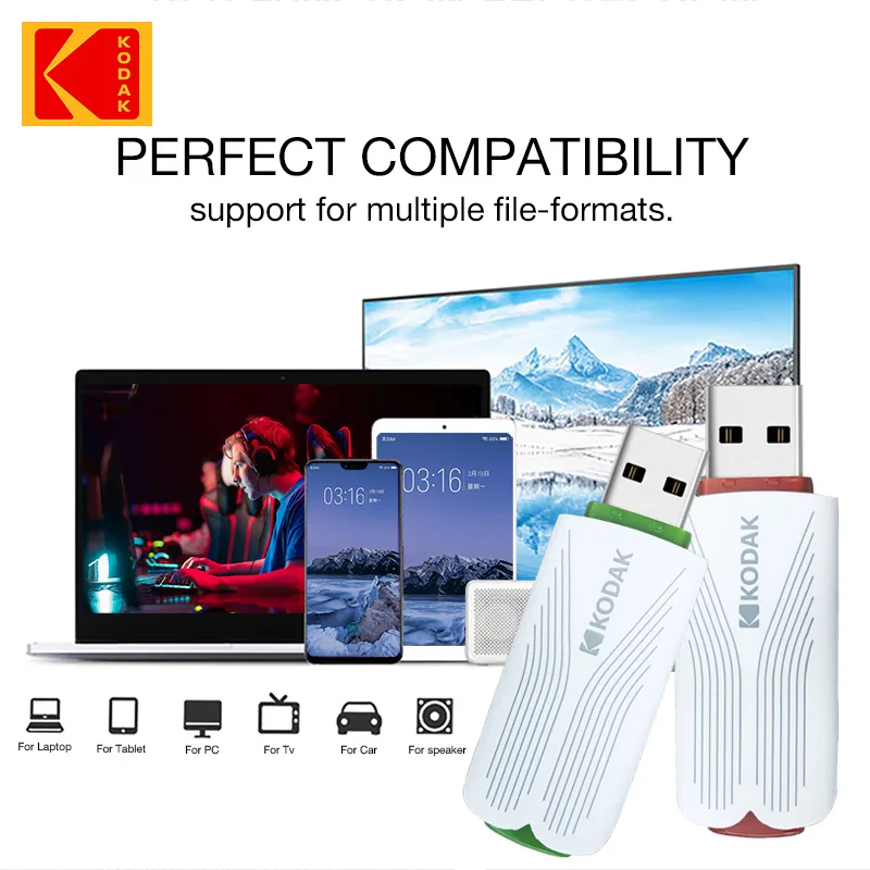 محرك فلاش USB2.0 ماركة KODAK 5 قطعة/صندوق محرك أقراص 16 جيجابايت قرص U عالي السرعة - 5 ألوان تخزين محمول الكل في واحد #5