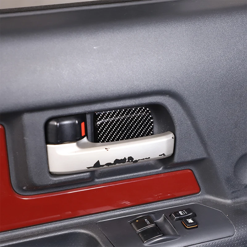 

For Toyota FJ Cruiser 2007-2021 Soft Carbon Fibre Car Front Door Inner Door Bowl Cover Trim Sticker Car Accessories
