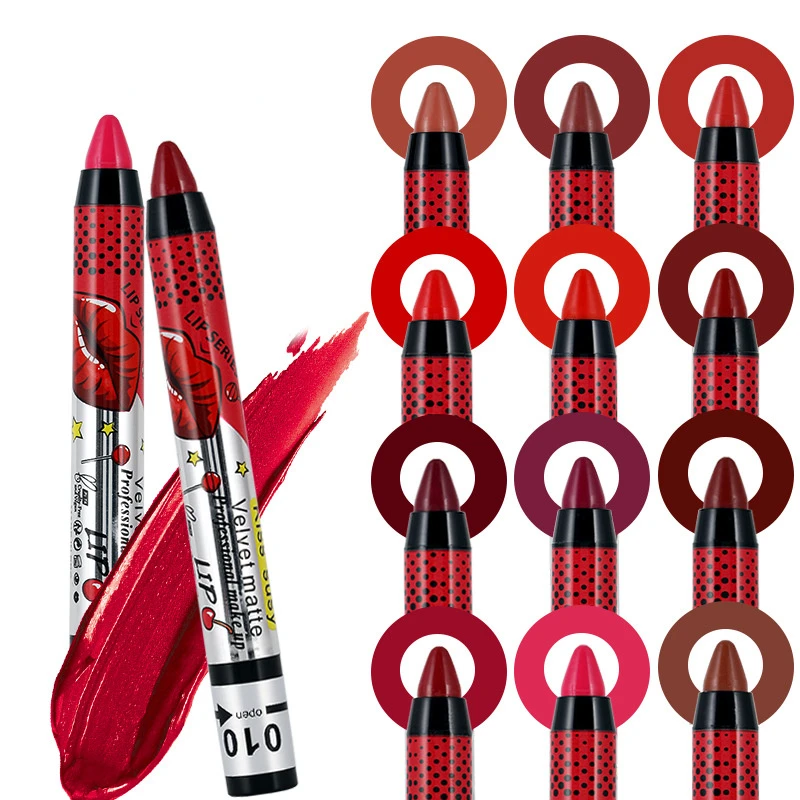 1pc Velvet Matte Lipstick Pen Waterproof Long Lasting Lip Balm Sexy Red Lip Liner Smooth Easy Makeup Lipstick Pen Lipstick Matte