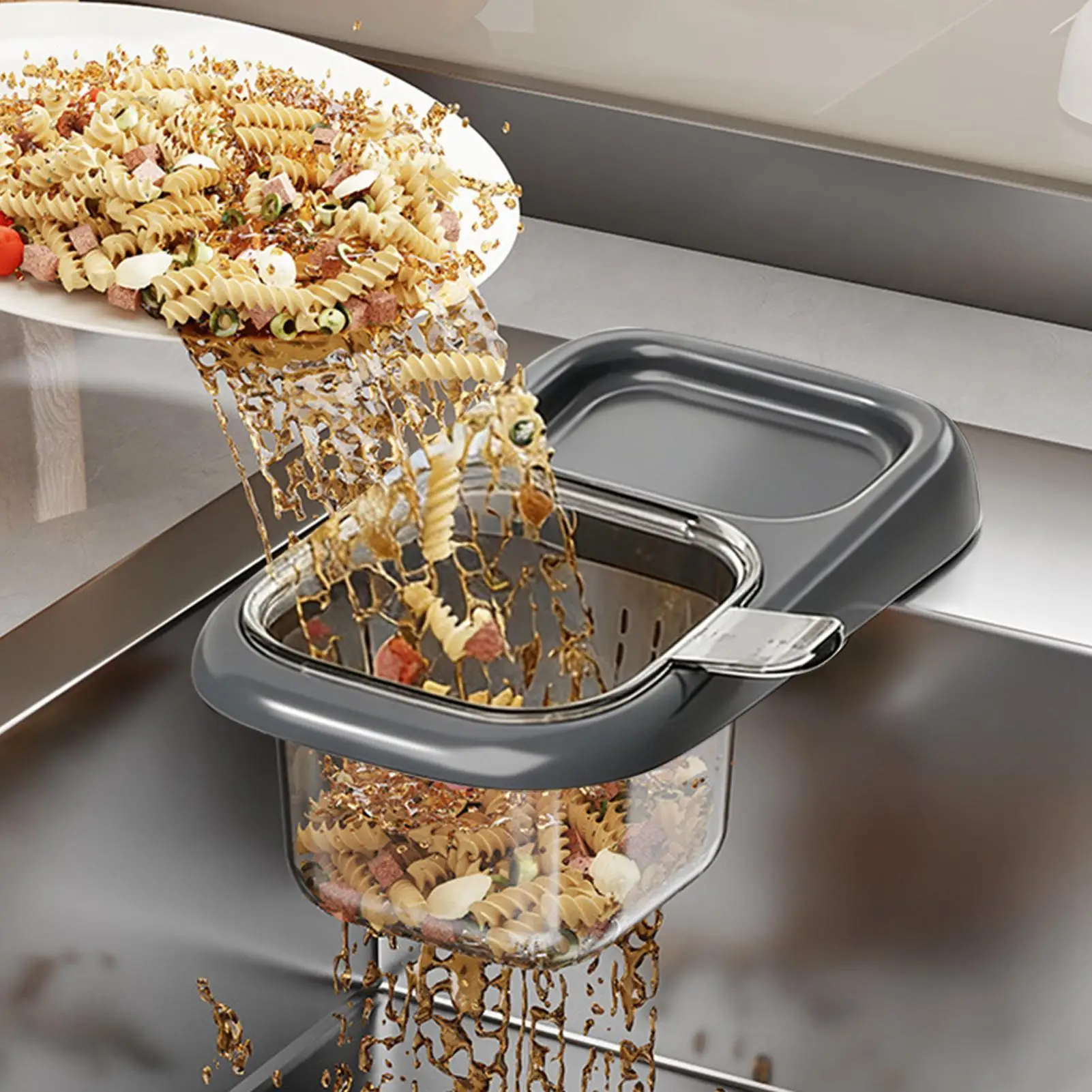 

Корзина-фильтр для раковины с присоской для остатков еды, разделитель для кухонной раковины, дренажный фильтр для кухни