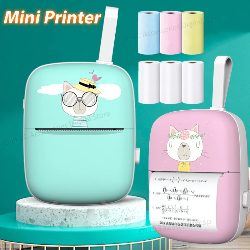 Thermal Portable Printer Mini Adhesive Label Printers Sticker Inkless Wireless Photo Print mini impresora portatil Walkprint APP