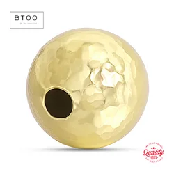 14K Gold Filled Hammer Beads Round Seamless Jewelry Making Beads DIY Handmade Accessories Necklaces Gold Jewelry Findings