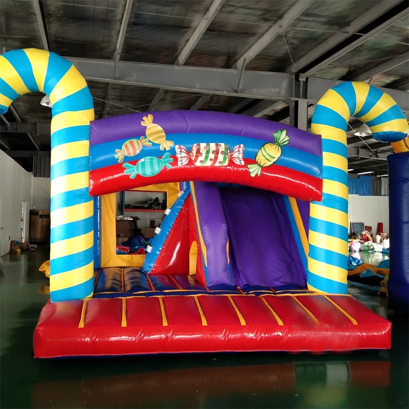 Candy Theme Inflatable Bounce Castles with Slide for Sale Commercial Inflatable Bounce House Kids Cheap Bouncers