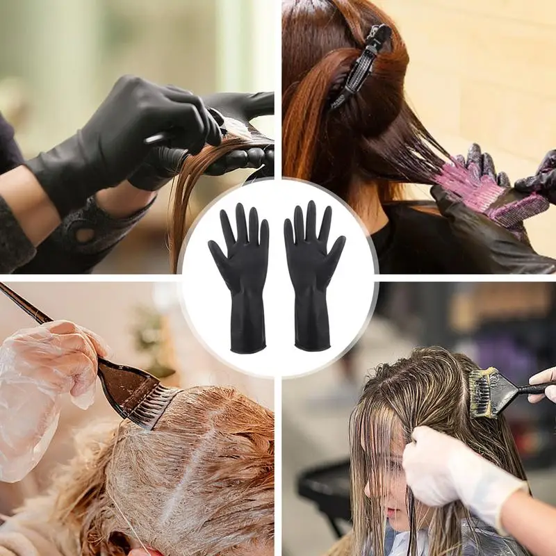 Guantes de nitrilo para teñir el cabello, manoplas profesionales con textura, sin polvo, transpirables, aptas para alimentos, salón de belleza