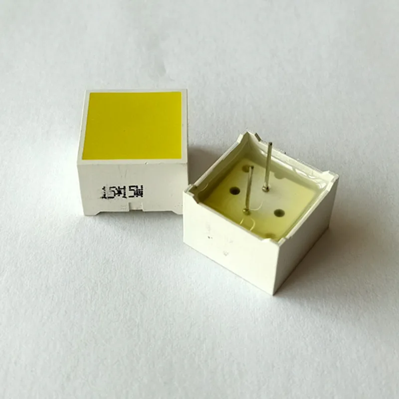 10Pcs 0.39 Inch Yellow Light Flat Tube Module KYX-15*15Y 15*15*10.5MM LED Luminous Block for Household Appliances Power Display