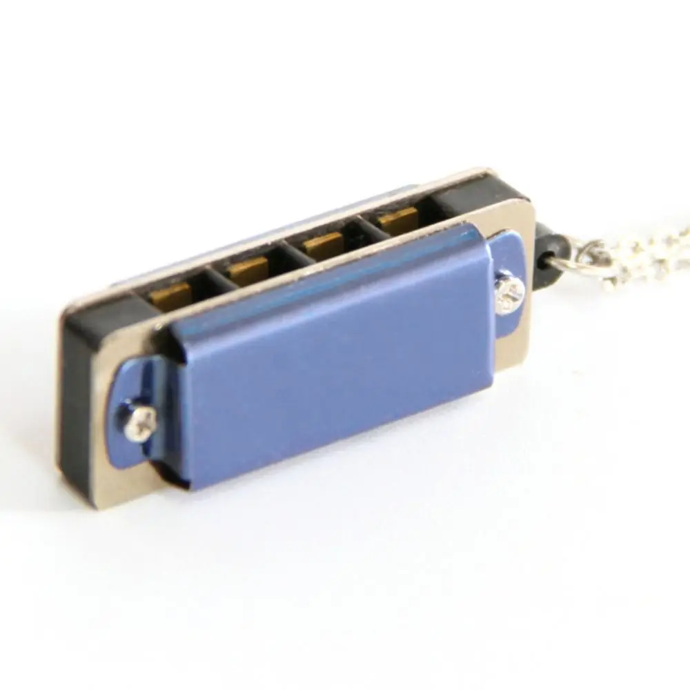 Mini Harmonica Pendant Necklace Creative Four-hole Musical Instruments Men and Women Couple Necklace Sweater Chain