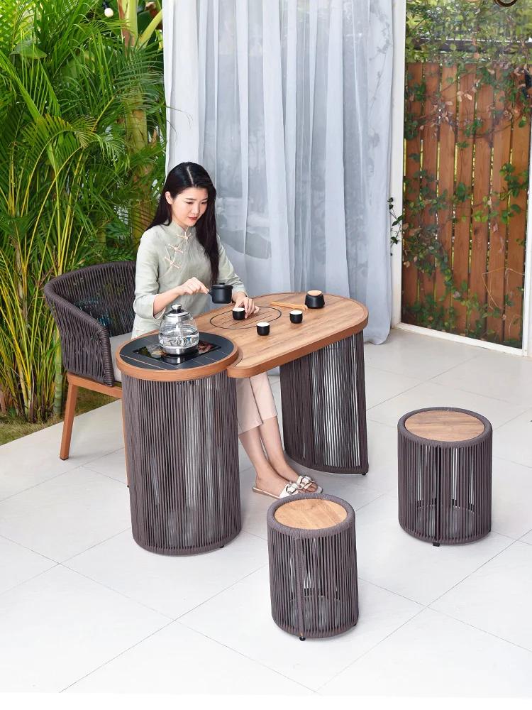 

The product can be customized.Balcony tea table and chair combination, living room home small tea table, simple kung fu tea