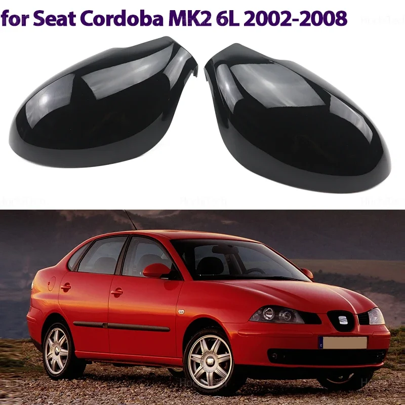 لمقعد قرطبة MK2 6L 2002-2008 استبدال نمط ألياف الكربون غطاء مرآة عالية الجودة سيارة مشرق الأسود الجانب مرآة قبعات