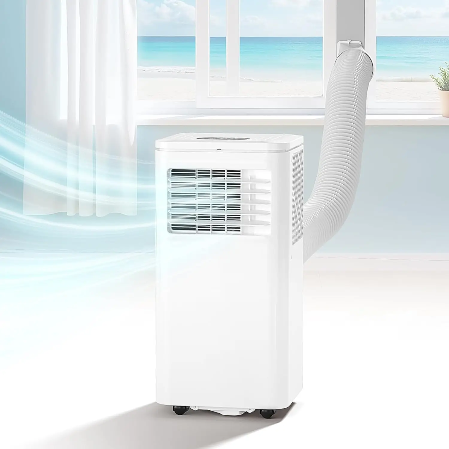 

10000 BTU Portable Air Conditioner Cools 450 Sq.Ft, Portable AC Unit with 4 Modes, Remote Control, Window Installation Kit
