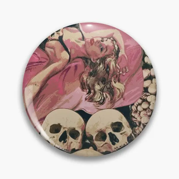 Horror Girl  Soft Button Pin Cute Cartoon Funny Collar Creative Jewelry Metal Clothes Women Hat Fashion Gift Badge Lover