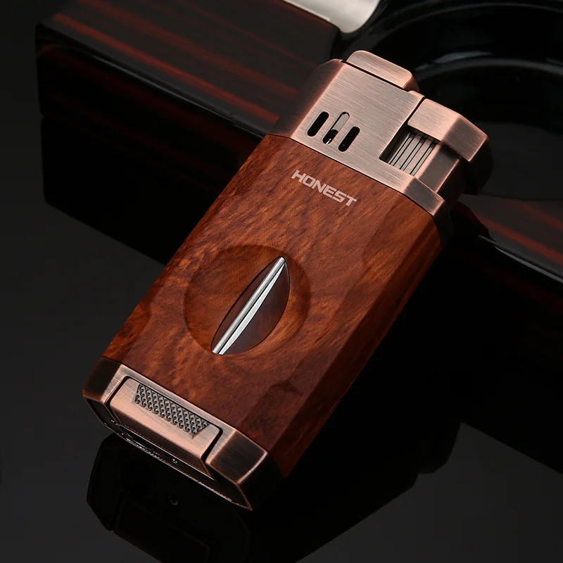 2024 Baicheng New Double Fire Inflatable Windproof Lighter Cigar Specific Lighter Multi functional Cigarette Lighting Tool