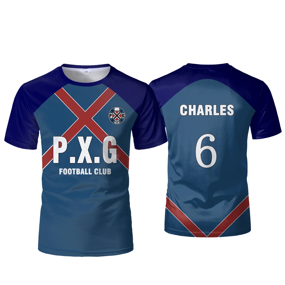 P.X.G Blue Lock Japanese Anime Jersey Football Uniform No.9 Rin Shidou Cosplay T Shirts Men's And Women's Casual Sports Tops