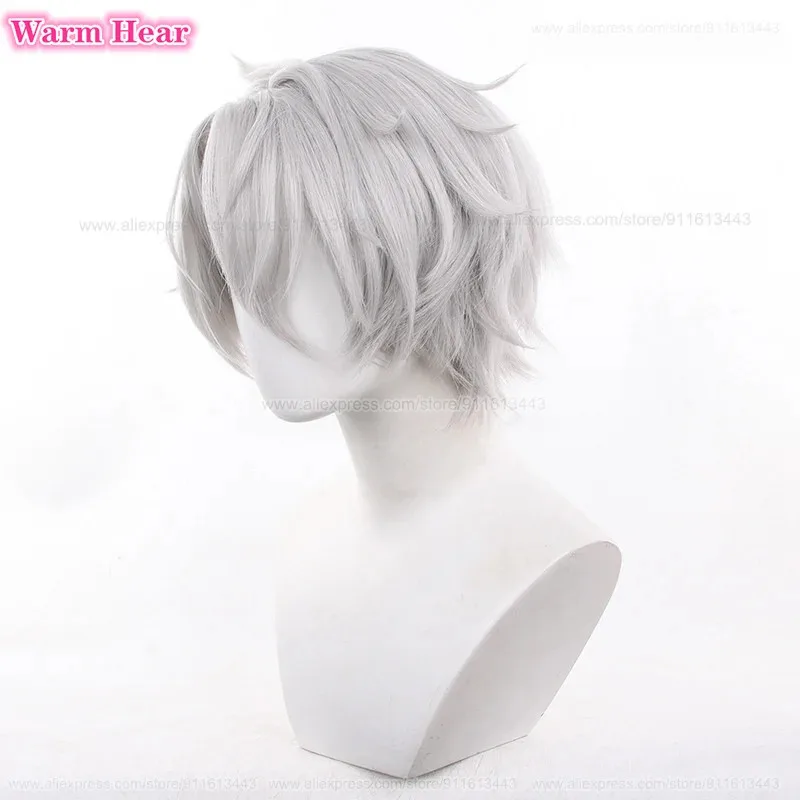 لعبة HSR Phainon الاصطناعية قصيرة 32 سنتيمتر فضي رمادي تأثيري أنيمي مقاومة للحرارة الشعر هالوين حزب الباروكات CXG7;L;87;KH;8
