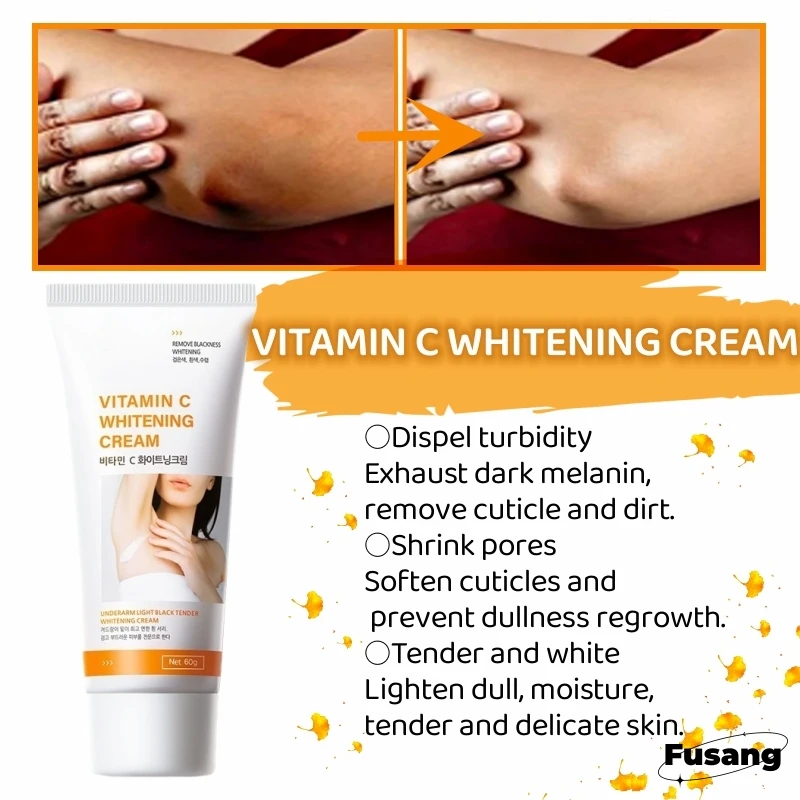 

Vitamin C Brightening Cream for Intimate Parts Body Knees Remove Dull Pigments Brighten Serum Knuckles Lightening Skin Care