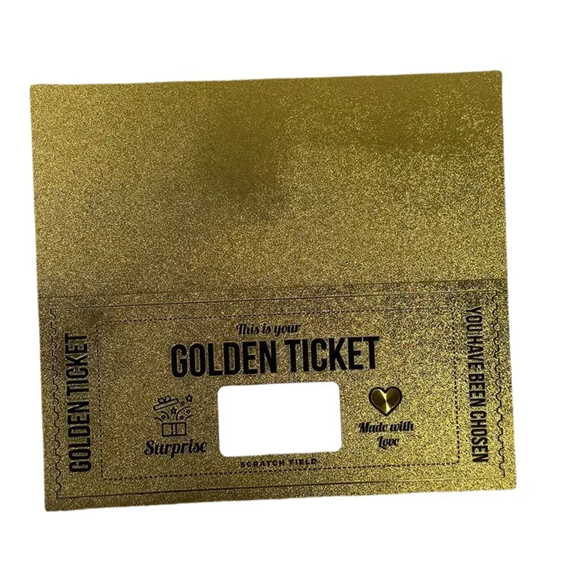 Flash Trend Gold Ticket Scratch Card Gravure Printing Greeting Card Luxury Gift Birthday Blessing DIY Scratch Gift