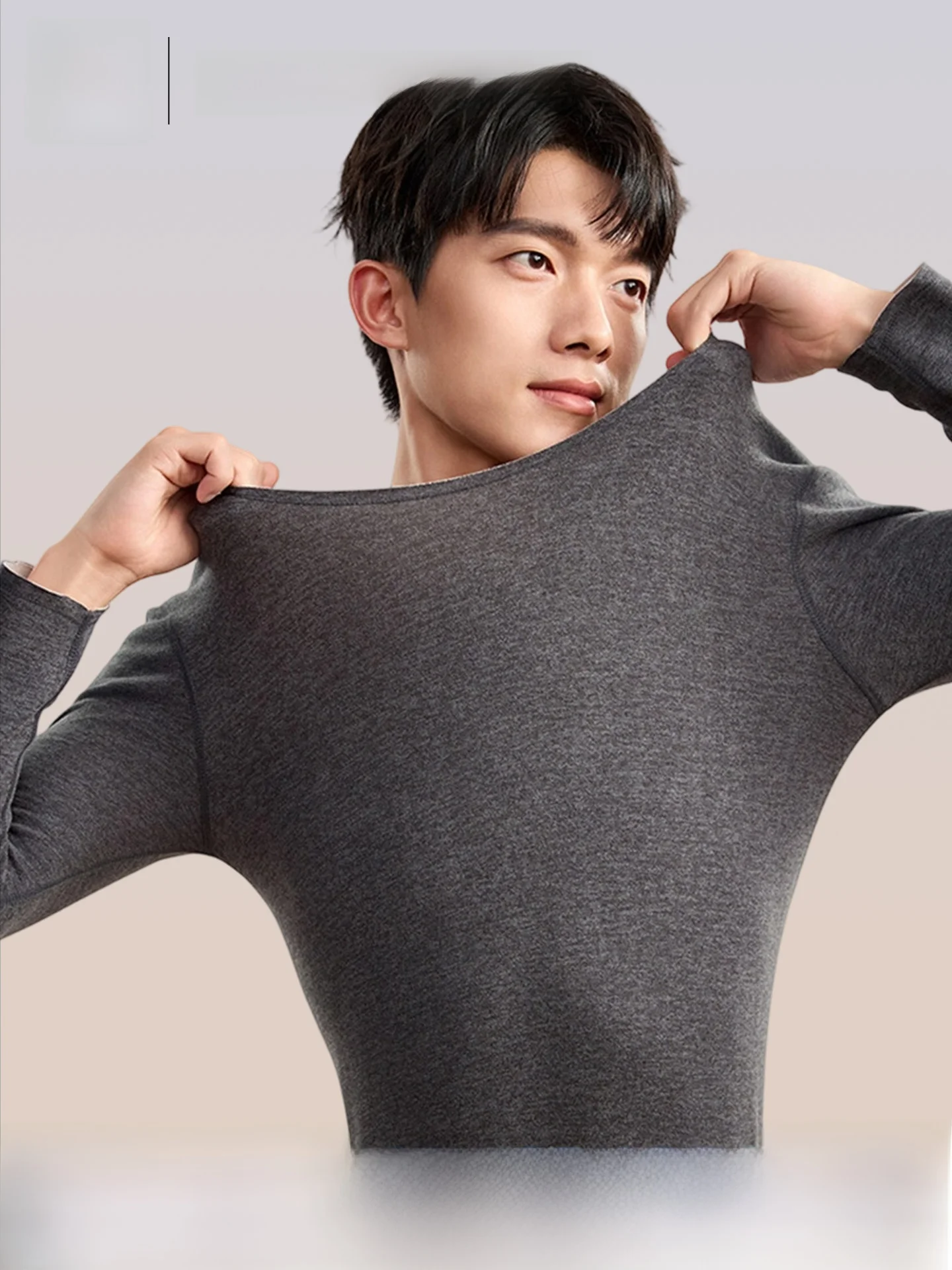 Men's Thermal Underwear Set Fleece Lined Seamless Heating Cashmere Silk Winter Cold Resistant 2026 New Style   Person
