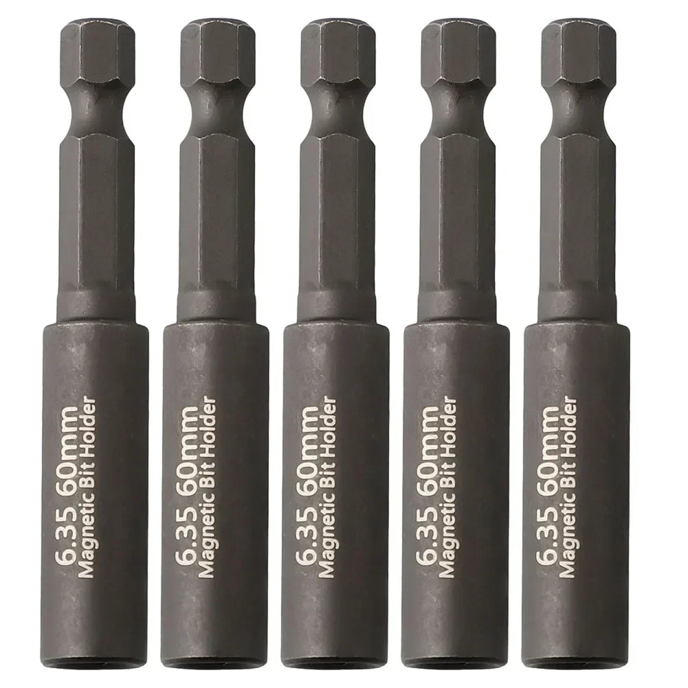 2/5pcs 60mm Magnetic Screwdriver Extension Bit Tips Holder 1/4Inch Hexagon Shank Set Drill Bits Adapter/Hand Tools Accessories