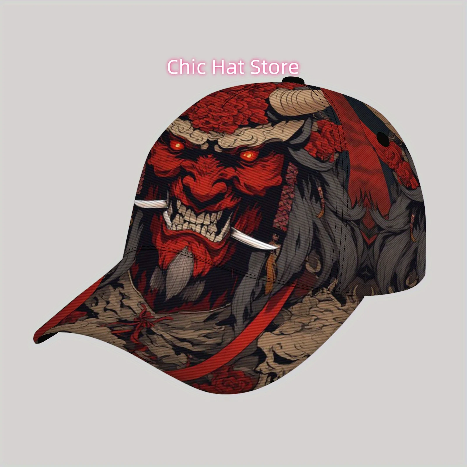 Fashionable and Lightweight Sun Hat, Cool Hip-hop  Cap, Suitable for Beach, The Kibara Buddha-faced woodblock print pattern