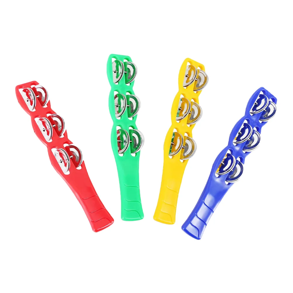 

4 Pcs Liuling Board Eraser Tambourine Sticks Music Instrument Jingle Toddler Kids Props Children for Stainless Steel Pp Musical