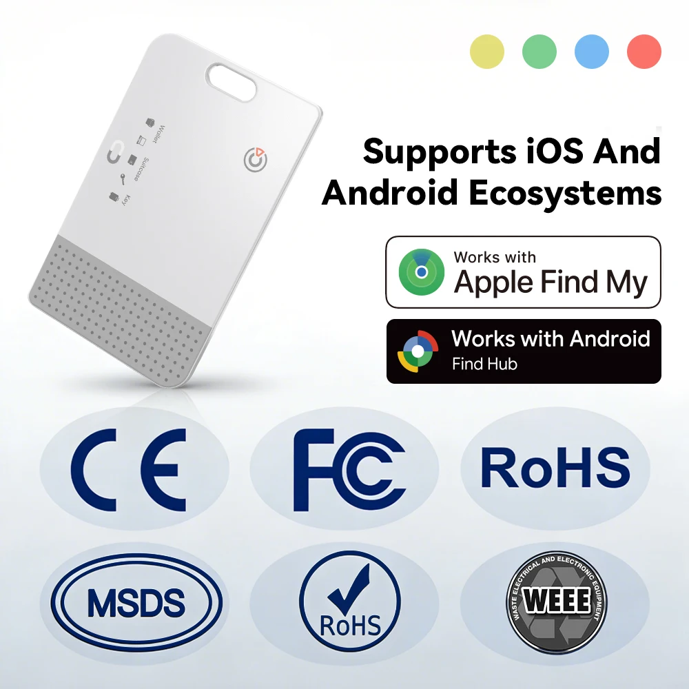 

2026 New 1.7mm Wallet Tracker Wireless Charging Smart Tag For Google Find Hub & Apple Find My Global Locate Anti-lost Key Finder