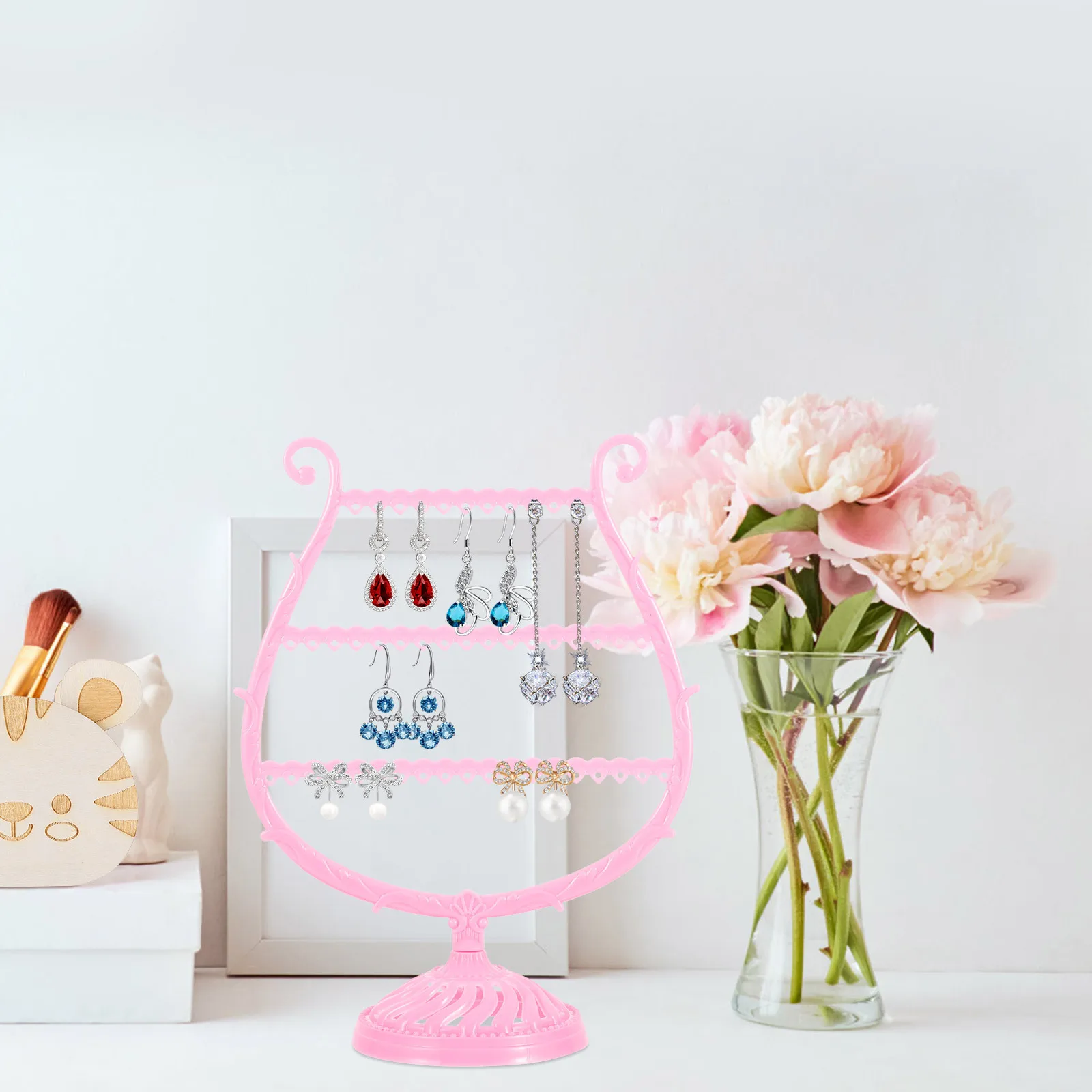 2Pcs Earring Display Stands Wine Cup Shape Durable Organizer for Hanging Stud Dangling Earrings Jewelry Display Rack