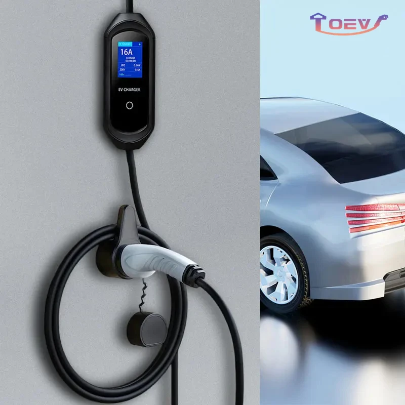 EV Portable Charger Type 2 IEC62196 7KW / 3.5KW 32A EVSE Charging Cable Controller Wallbox J1772 Type 1 for Electric Car