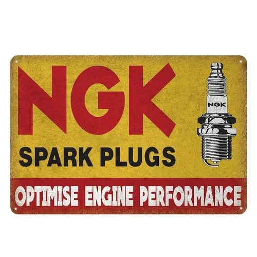 Spark Plugs Tin Sign Retro Auto Shop Service Garage Wall Art Plaque