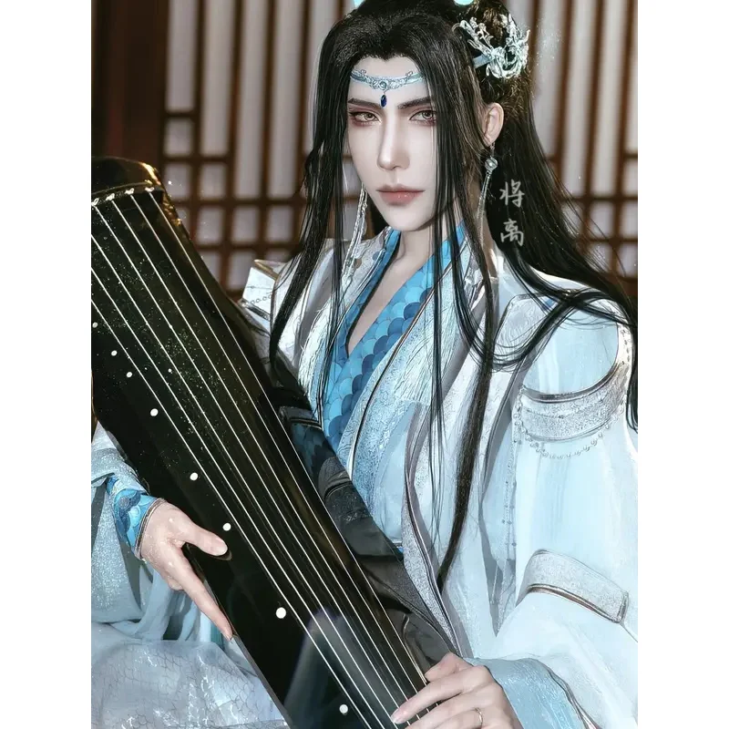 DY20Lan Wangji Cosplay Grandmaster Of Demonic Cultivation Mo Dao Zu Shi Lan Zhan Kostum Pakaian Anicent Dewasa Hanfu Halloween2