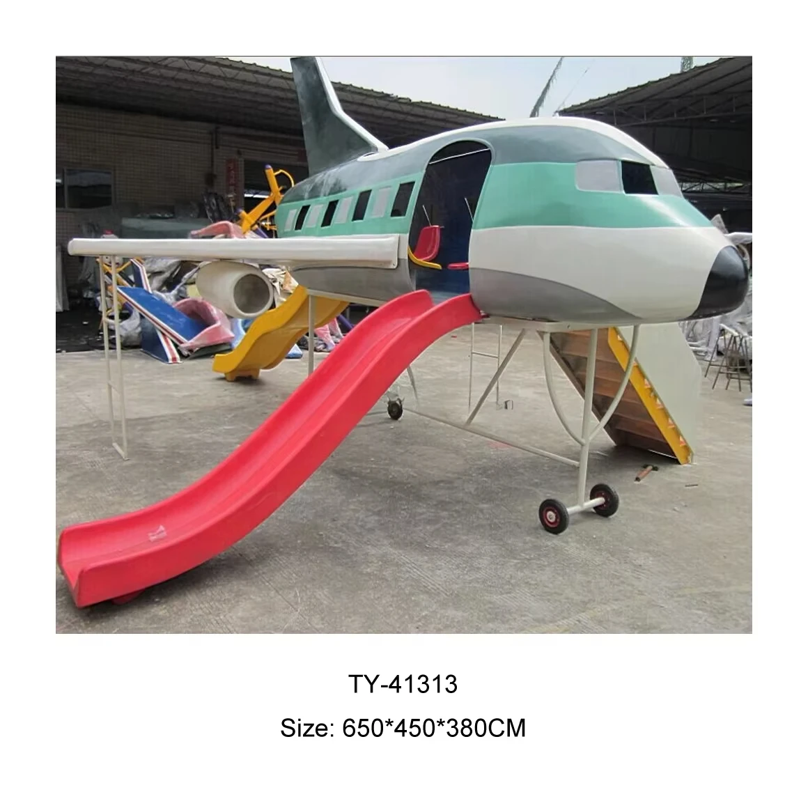 Hot Selling Outdoor Playground Equipment Small Kids Model Fiberglass Airplane Plastic Slides