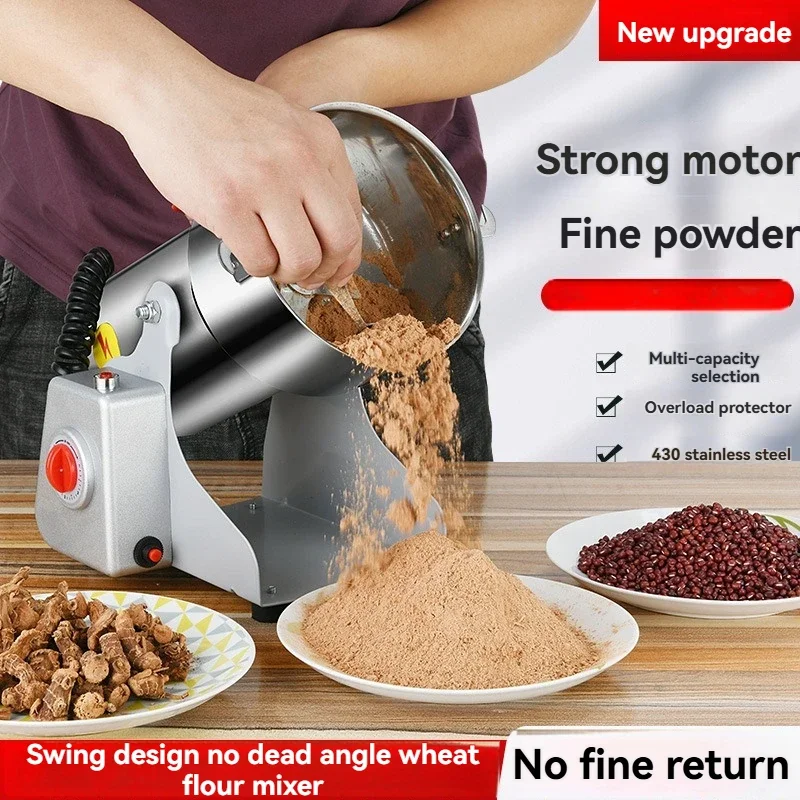 Multifunctional Electric Grinder,800g Capacity Stainless Steel,25000 RPM High Power,For Herbs Spices Grains,US/EU/UK Standard