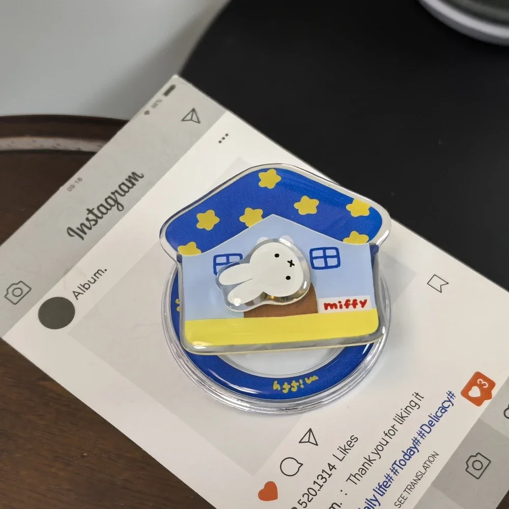 Miffy Rabbit Niedlicher Cartoon für Magsafe Magnetischer Telefonhalter Griptok Grip Tok Ständer für iPhone Samsung Faltbarer kabelloser Ladehalter – Detail 13