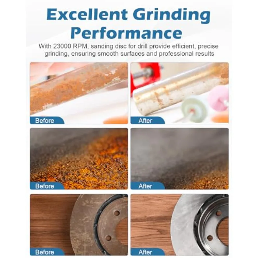 3 inch Sanding Discs Roll Lock Quick Change Discs, 30PCS 36 Grit Grinding Disc Set with 1pcs 1/4'' Holder for Die Grinder, Disc