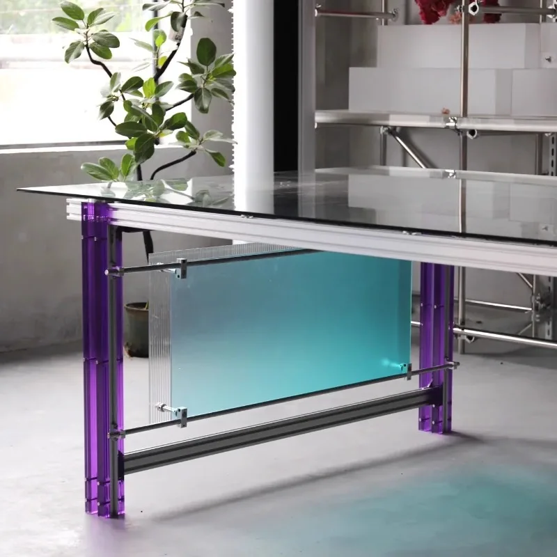 Aluminum profile acrylic table legs custom-made colorful acrylic aluminum