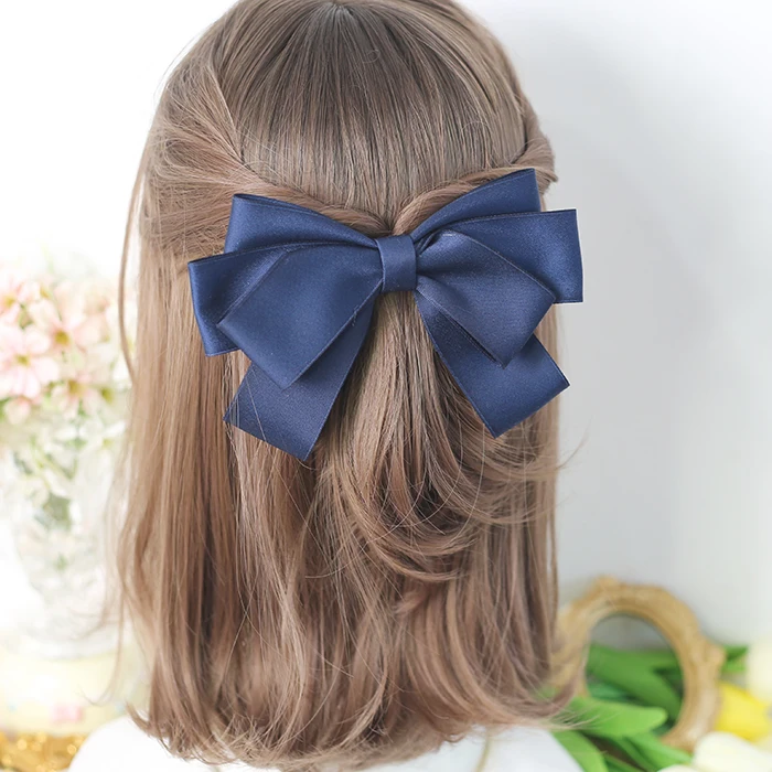 1 Haarspange für Mädchen, Herbst/Winter, Vintage, schwarze Schleife, Haarspange für den Hinterkopf, Haarspange mit Feder, Haaraccessoires als Geschenk für die Freundin, geeignet. – Detail 4